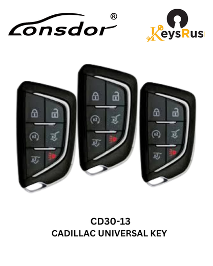 Lonsdor – CD30-13 Cadillac Style – 6-Button Universal Smart Key – ID46+ID49+1D4A – Adjustable Frequency