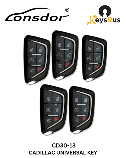 Lonsdor – CD30-13 Cadillac Style – 6-Button Universal Smart Key – ID46+ID49+1D4A – Adjustable Frequency