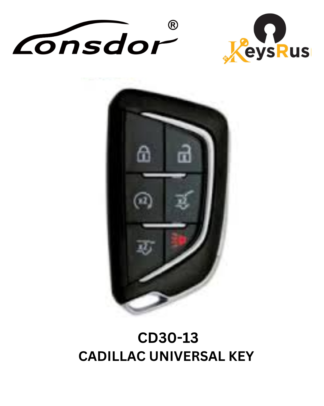 Lonsdor – CD30-13 Cadillac Style – 6-Button Universal Smart Key – ID46+ID49+1D4A – Adjustable Frequency