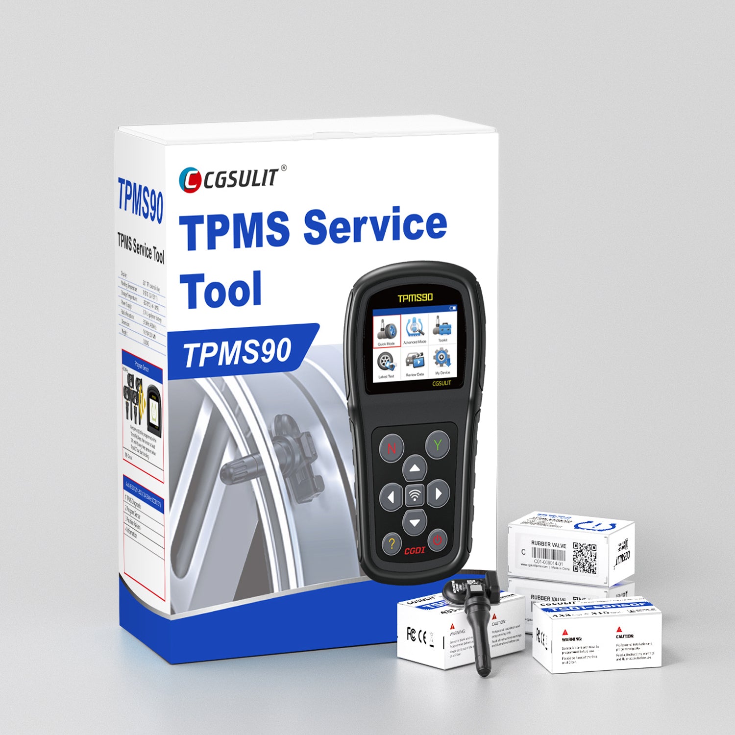 CGSULIT TPMS90  New Release  – Advanced TPMS Relearn & Programming Tool – 315/433 MHz – TS01 Sensor Support – OBDII + CAN FD – Free Lifetime Updates via Wi-Fi/USB