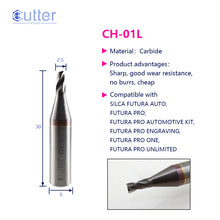 CH-01L Cutter by Cutter House – High-speed steel laser cutter for Silca Futura key machines. 2.5mm end mill. Ref: 01L, D742606ZB, BJ0958XXXX.