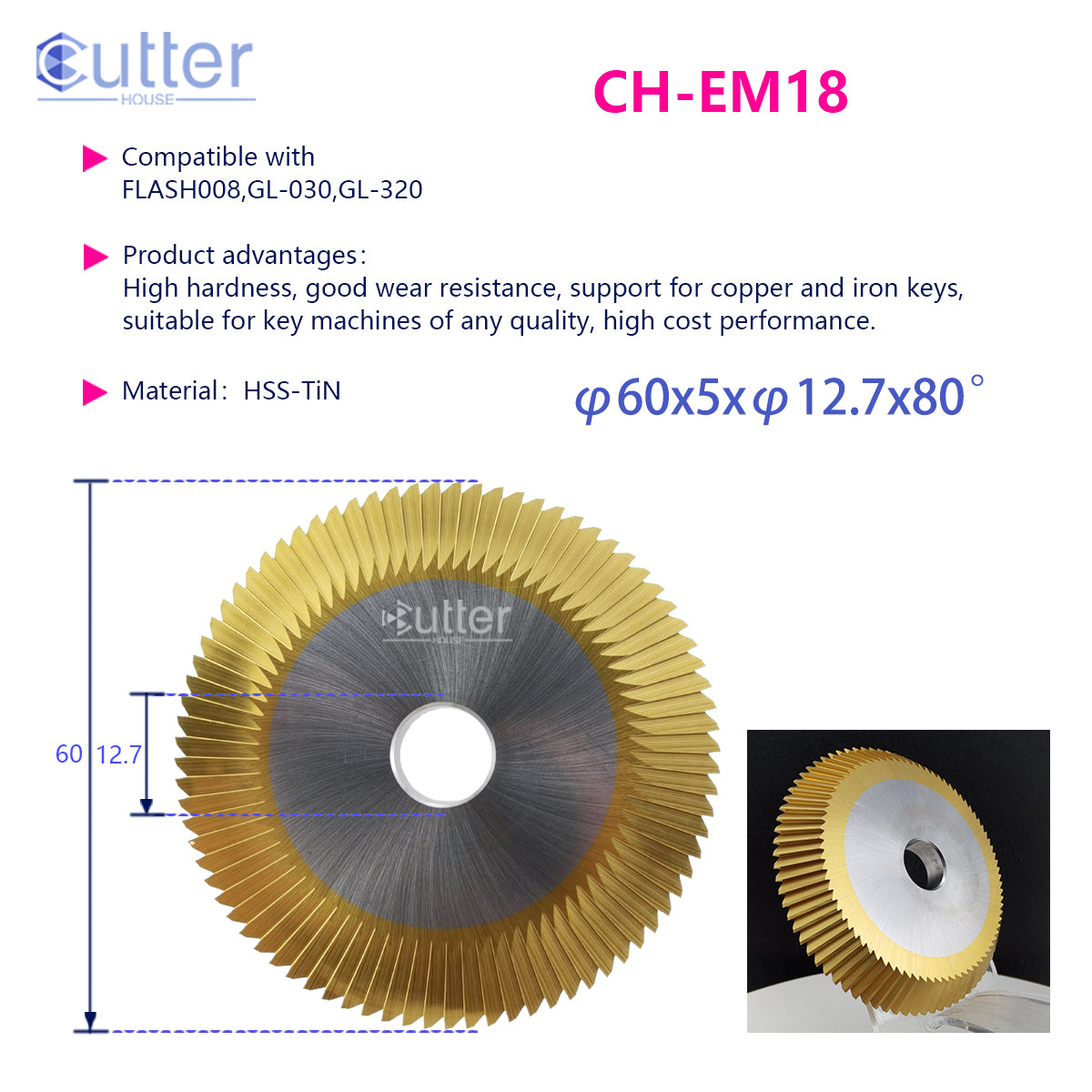 Silca Flash & Silca Mobile Cutter Blade (HSS TiN) – Prismatic Milling Wheel