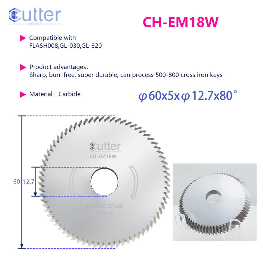 Silca Flash & Silca Mobile Cutter Blade (Carbide), Prismatic Milling Wheel