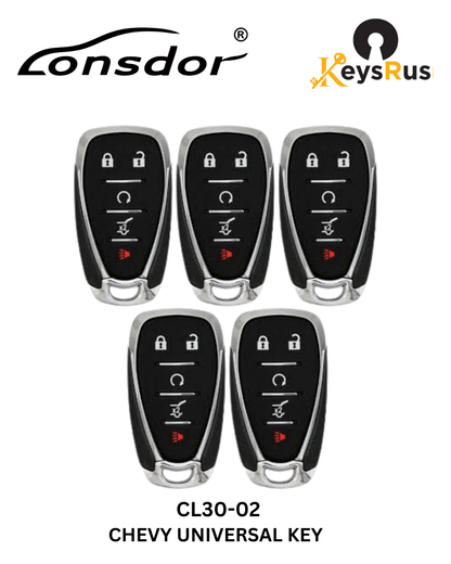 Lonsdor – CL30-02 Chevrolet Style – 4-Button Universal Smart Key – ID46+ID49+1D4A – Adjustable Frequency