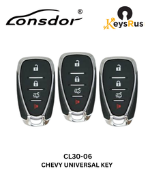 Lonsdor – CL30-06 Chevrolet Style – 4-Button Universal Smart Key – ID46+ID49+1D4A – Adjustable Frequency