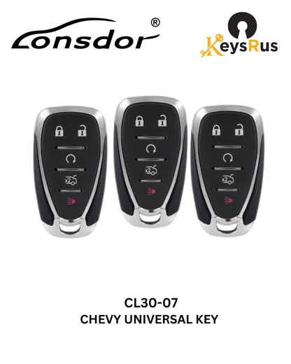 Lonsdor – CL30-07 Chevrolet Style – 5-Button Universal Smart Key – ID46+ID49+1D4A – Adjustable Frequency