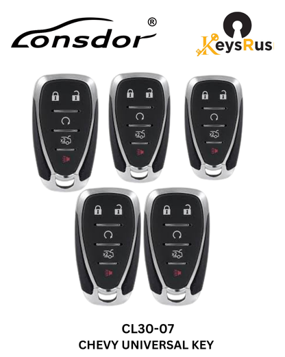 Lonsdor – CL30-07 Chevrolet Style – 5-Button Universal Smart Key – ID46+ID49+1D4A – Adjustable Frequency