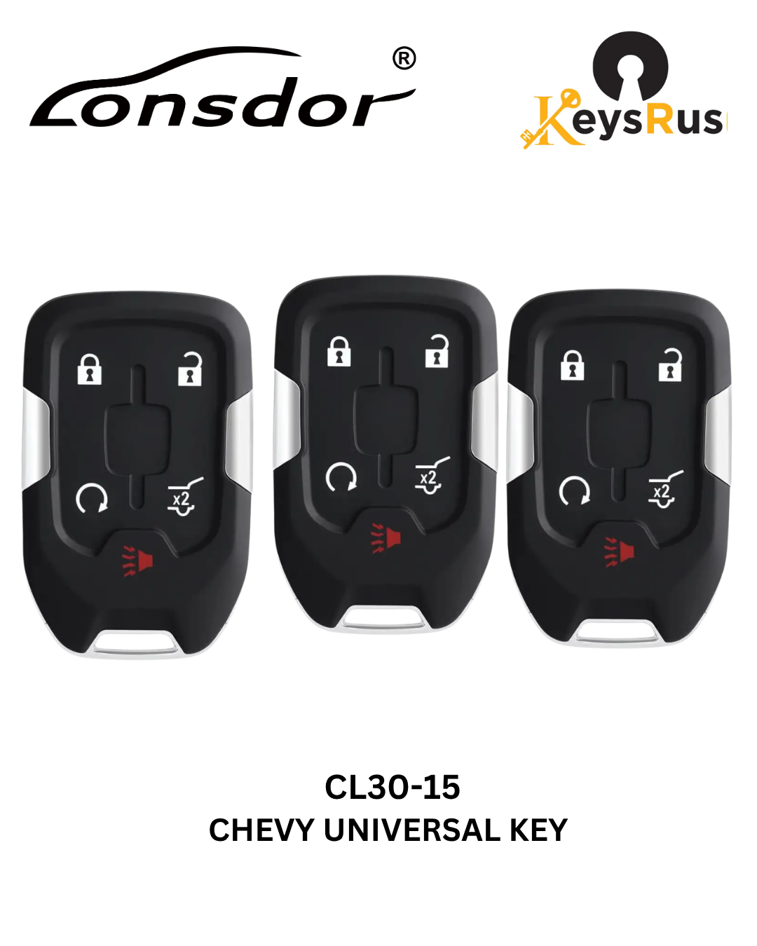 Lonsdor – CL30-21 Chevrolet Style – 4-Button Universal Smart Key – ID46+ID49+1D4A – Adjustable Frequencyy