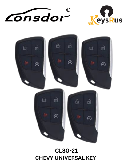 Lonsdor – CL30-21 Chevrolet Style – 4-Button Universal Smart Key – ID46+ID49+1D4A – Adjustable Frequency