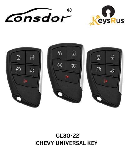 Lonsdor – CL30-22 Chevrolet Style – 4-Button Universal Smart Key – ID46+ID49+1D4A – Adjustable Frequency
