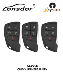 Lonsdor – CL30-27 Chevrolet Style – 4-Button Universal Smart Key – ID46+ID49+1D4A – Adjustable Frequency