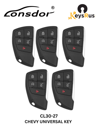 Lonsdor – CL30-27 Chevrolet Style – 4-Button Universal Smart Key – ID46+ID49+1D4A – Adjustable Frequency
