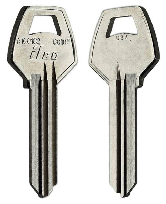 ILCO A1001C2 / CO102 Key Blanks – 59C2 Section – 6 Pin for Corbin Locks | Nickel Plated Brass | 10 Pack