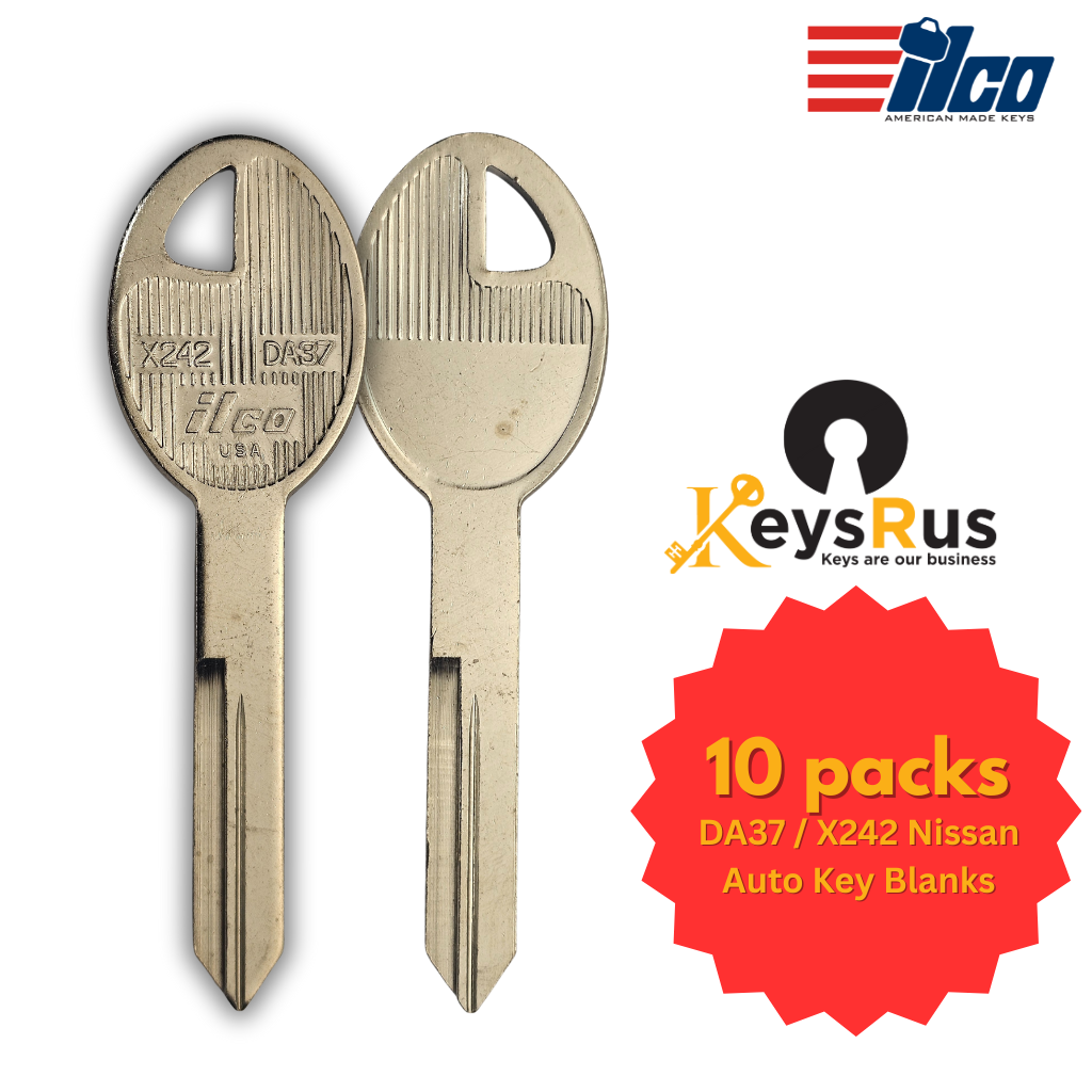 DA37 / X242 Nissan Auto Key Blanks – 10 Pack | Compatible with Nissan Quest 1996–2003