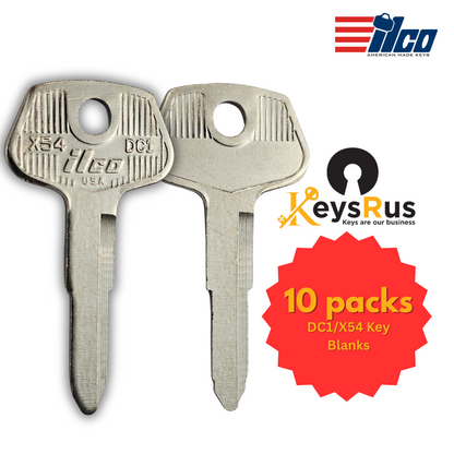DC1 / X54 Key Blanks – 10/Pack | Durable Replacement Keys