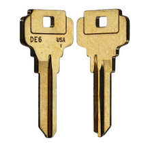 ILCO D1054K / DE6 Key Blanks – 50 Pack | 5-Pin Brass Key Blanks for Dexter, Elixir, Fortress