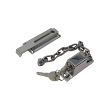 Keyed Chain Lock Door Latch Guard – Chrome Finish Lockgenics | Heavy-Duty Security for Doors