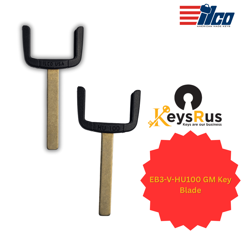 EB3-V-HU100 GM Key Blade – ILCO Style | For Buick, Chevrolet, Cadillac, GMC | 2010–2021 Vehicles