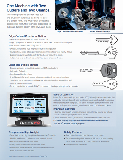 Ilco – Silca – Futura Pro One – Laser Key Cutter and Duplicator Edge-Cut (Electronic) Medico