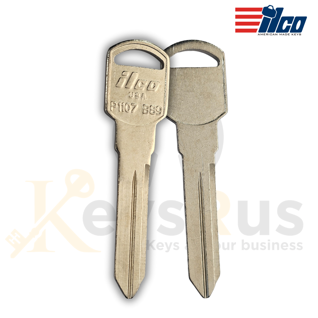 G.M P1107 / B89 Key Blanks – Metal Head – For GM Vehicles (1994–2006) – 10 Pack