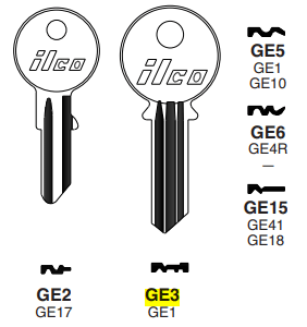 GE3 Key Blanks, 10 Pack, Durable Brass Key Blanks for Residential & Commercial Locks