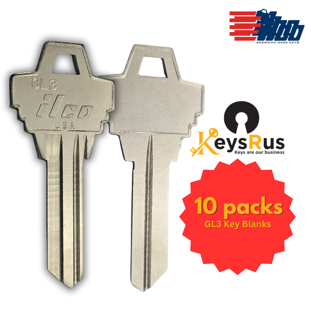 GL3 Key Blanks for GOAL Locks – 10-Pack (ILCO) | Residential & Commercial Use