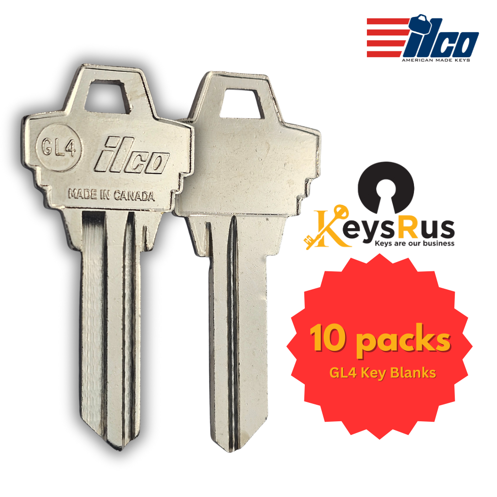 GL4 Key Blanks for Furniture & Utility Locks – 10-Pack (ILCO)