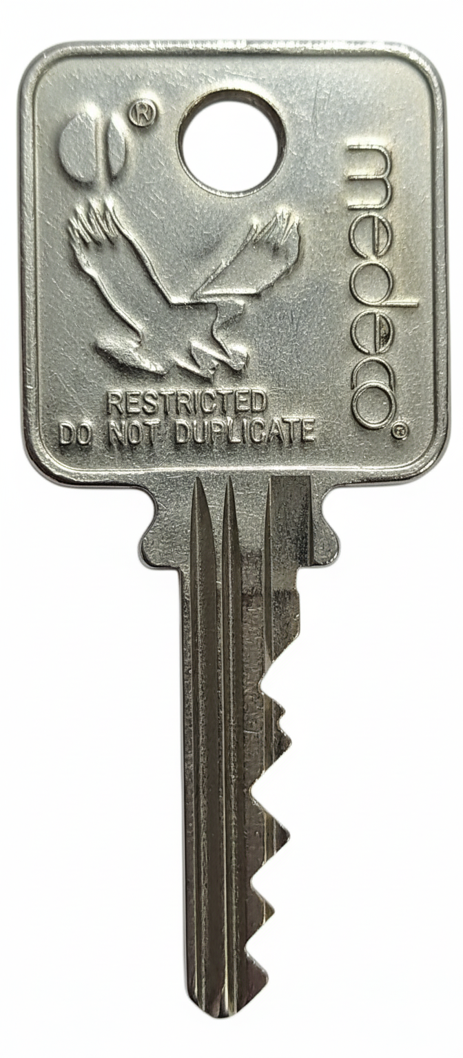 KeysRus MDW3 Lockgenics Medeco Key Blank – Compatible with Medeco W3 BiAxial Keyway (Aftermarket Nickel Silver)