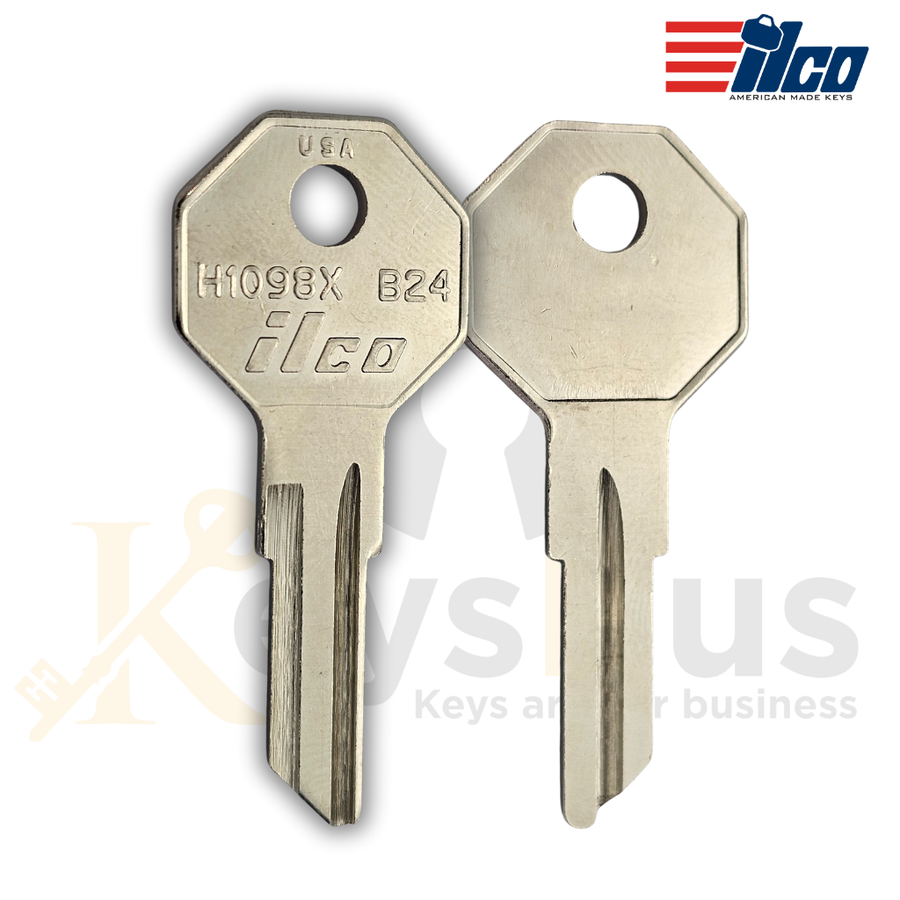 H1098X / B24 Key Blank for Boat and Gas Cap Locks, 10 pack