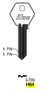H64 / RS2 Key Blanks – 10-Pack (ILCO) | For Residential & Utility Locks