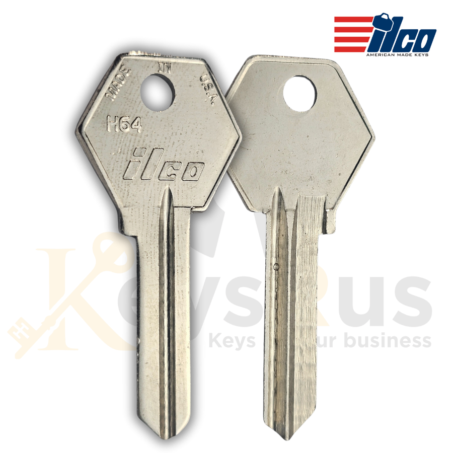 H64 / RS2 Key Blanks, 10-Pack (ILCO), For Residential & Utility Locks