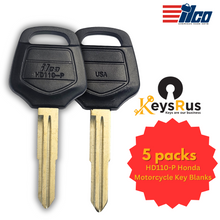 HD110-P Honda Motorcycle Key Blanks – 5 Pack | For Gold Wing 2001+ | ILCO | Plastic Head | Nickel-Plated Brass