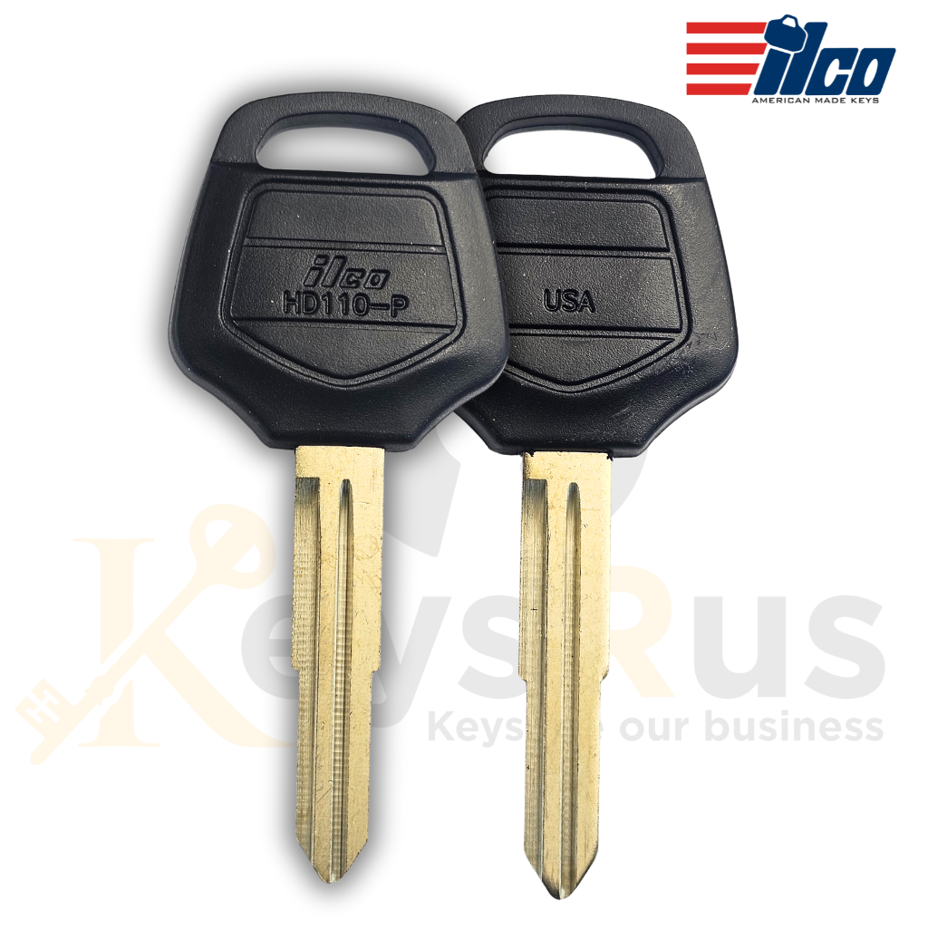 HD110-P Honda Motorcycle Key Blanks – 5 Pack | For Gold Wing 2001+ | ILCO | Plastic Head | Nickel-Plated Brass