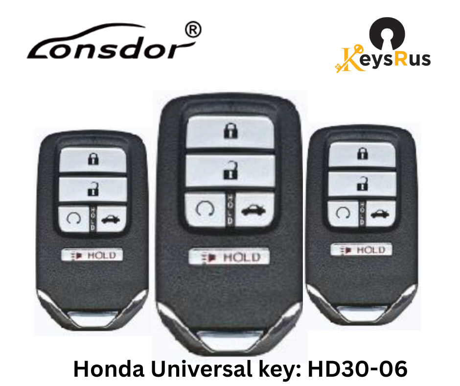 LONSDOR HD30-06 5-Button Honda Universal Smart Key – ID46/ID47/ID4A, 313/433 MHz