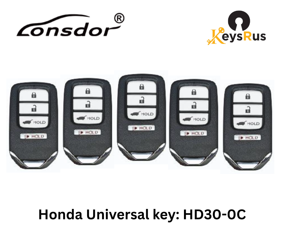LONSDOR HD30-0C 4-Button Honda Universal Smart Key – ID46/ID47/ID4A, 313/433 MHz