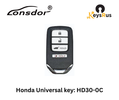 LONSDOR HD30-0C 4-Button Honda Universal Smart Key – ID46/ID47/ID4A, 313/433 MHz