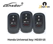 LONSDOR HD30-15 4-Button Honda Universal Smart Key – ID46 / ID47 / ID4A – Adjustable Frequency