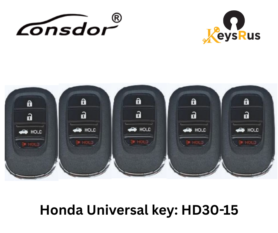 LONSDOR HD30-15 4-Button Honda Universal Smart Key – ID46 / ID47 / ID4A – Adjustable Frequency