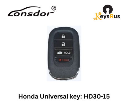LONSDOR HD30-15 4-Button Honda Universal Smart Key – ID46 / ID47 / ID4A – Adjustable Frequency