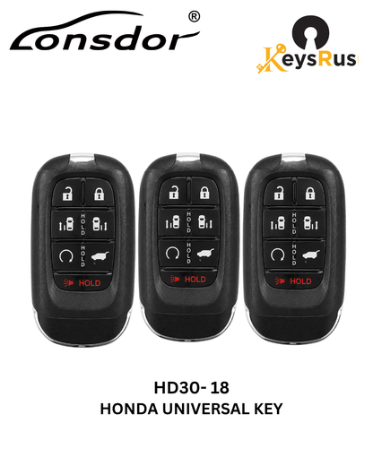 Lonsdor – HD30-18 Honda Style – 4-Button Universal Smart Key – ID46+ID47+ID4A – Adjustable Frequency