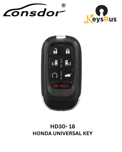 Lonsdor – HD30-18 Honda Style – 4-Button Universal Smart Key – ID46+ID47+ID4A – Adjustable Frequency