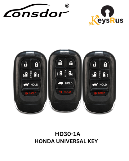 Lonsdor – HD30-1A Honda Style – 4-Button Universal Smart Key – ID46+ID47+ID4A – Adjustable Frequency