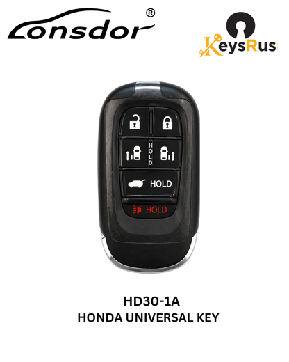 Lonsdor – HD30-1A Honda Style – 4-Button Universal Smart Key – ID46+ID47+ID4A – Adjustable Frequency