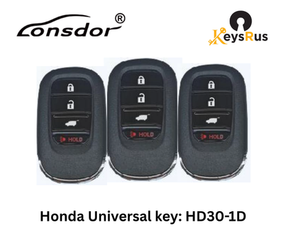 LONSDOR HD30-1D 4-Button Honda Universal Smart Key – ID46 / ID47 / ID4A – Adjustable Frequency