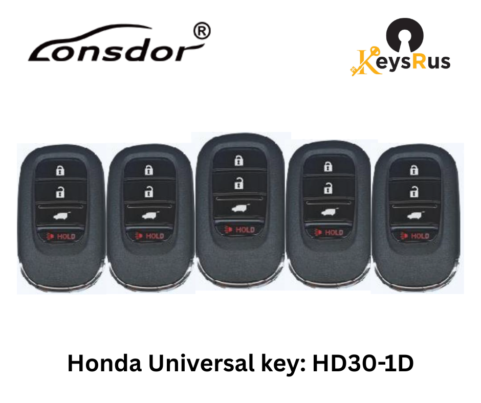 LONSDOR HD30-1D 4-Button Honda Universal Smart Key – ID46 / ID47 / ID4A – Adjustable Frequency