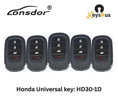 LONSDOR HD30-1D 4-Button Honda Universal Smart Key – ID46 / ID47 / ID4A – Adjustable Frequency