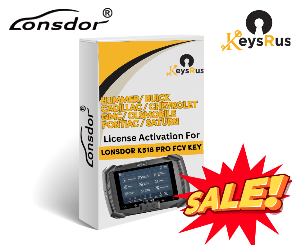 Lonsdor –HUMMER/ BUICK / CADILLAC / CHEVROLET /GMC/OLSMOBILE/ PONTIAC / SATURN  License Activation for K518 Pro FCV Key Programmer