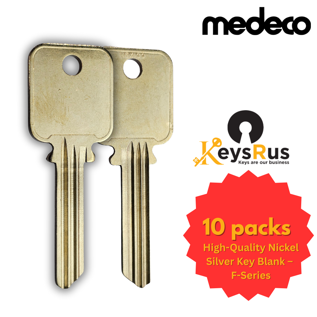 High-Quality Nickel Silver Key Blank – F-Series | Compatible with Medeco G3 | JMA MDC-17S 10 Pack Equivalent