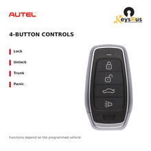 Autel IKEYAT4TP Standard 4-Button Universal Smart Key — 4-button controls: Lock, Unlock, Trunk, Panic