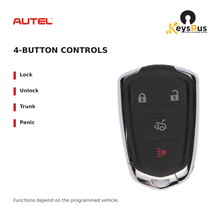 Autel IKEYGM4TP GM Style 4-Button Universal Smart Key — 4-button controls: Lock, Unlock, Trunk, Panic